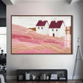 Artronauts Glass Print S | 72x46 cm | 28.3"x18.1" / Walnut Countryside Whispers – Abstract Tempered Glass Wall Art