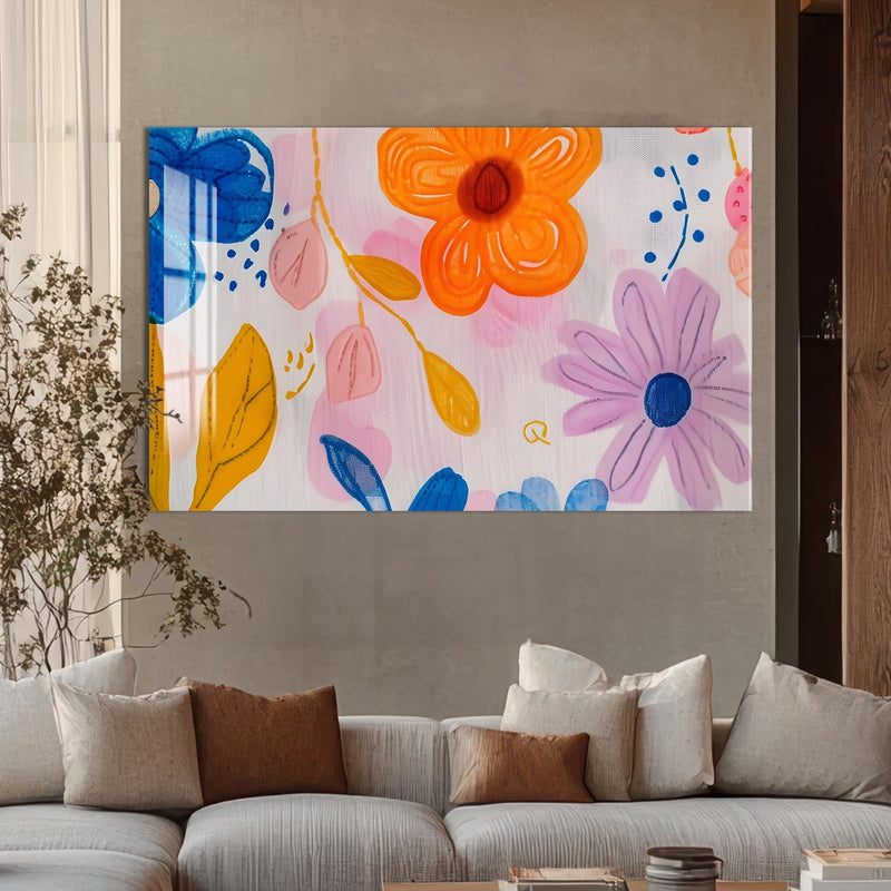 Artronauts Glass Print Floral Joy – Abstract Tempered Glass Wall Art