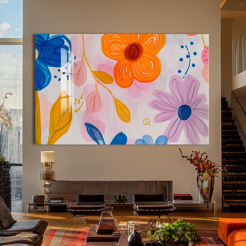Artronauts Glass Print Floral Joy – Abstract Tempered Glass Wall Art