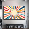 Artronauts Glass Print S | 72x46 cm | 28.3"x18.1" / Black Soft Sunburst Pastel- Abstract Tempered Glass Wall Art
