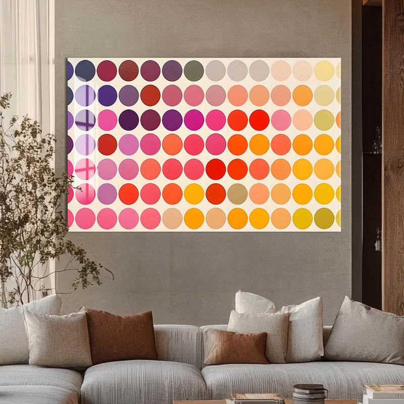 Artronauts Glass Print Colour Dot Grid- Abstract Tempered Glass Wall Art