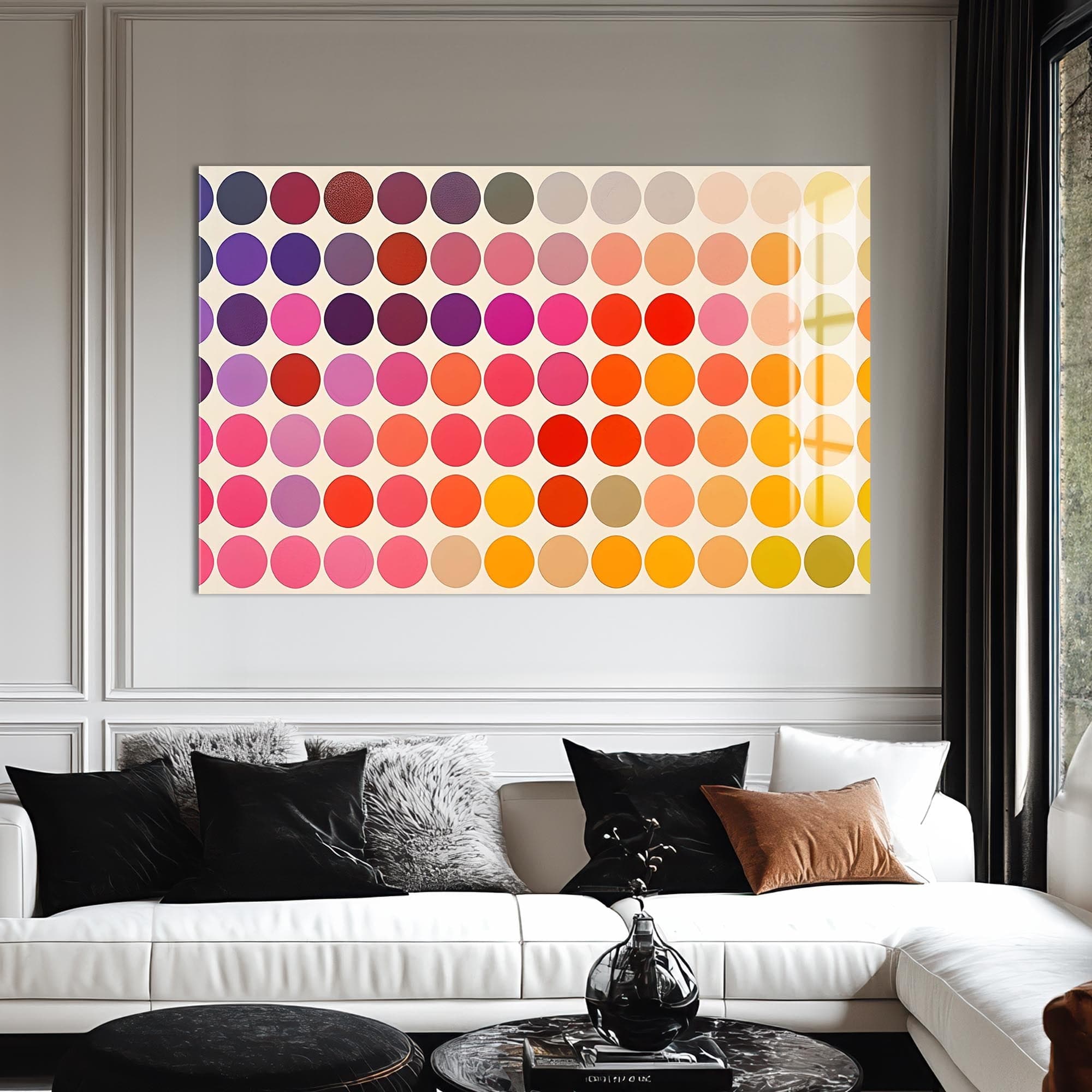Artronauts Glass Print Colour Dot Grid- Abstract Tempered Glass Wall Art