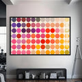 Artronauts Glass Print S | 72x46 cm | 28.3"x18.1" / Black Colour Dot Grid- Abstract Tempered Glass Wall Art