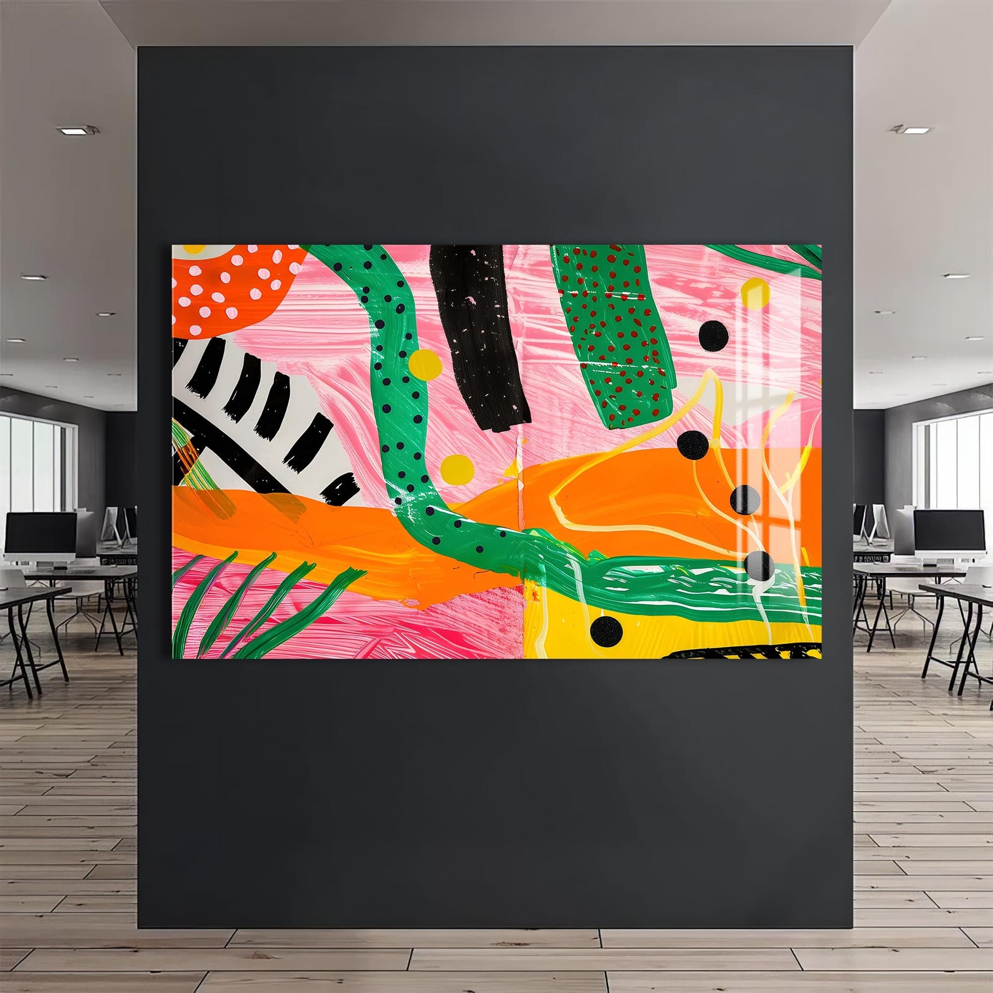 Artronauts Glass Print Bold Jungle Abstract-Abstract Tempered Glass Wall Art