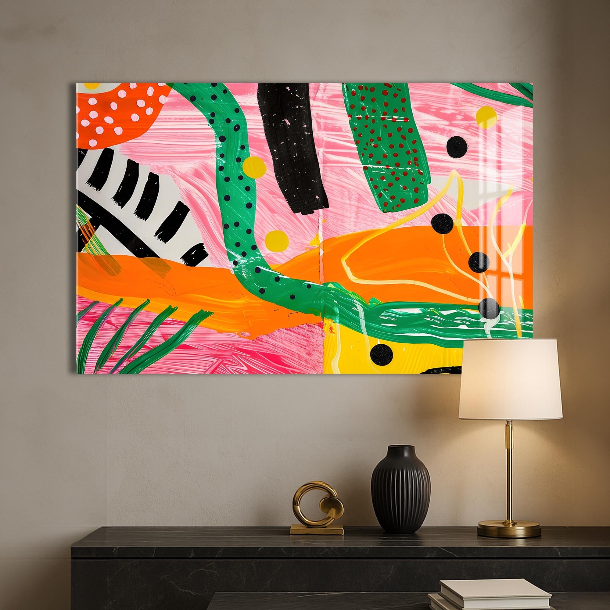 Artronauts Glass Print Bold Jungle Abstract-Abstract Tempered Glass Wall Art