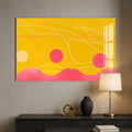Artronauts Glass Print Yellow–Pink Abstract Waves- Abstract Tempered Glass Wall Art