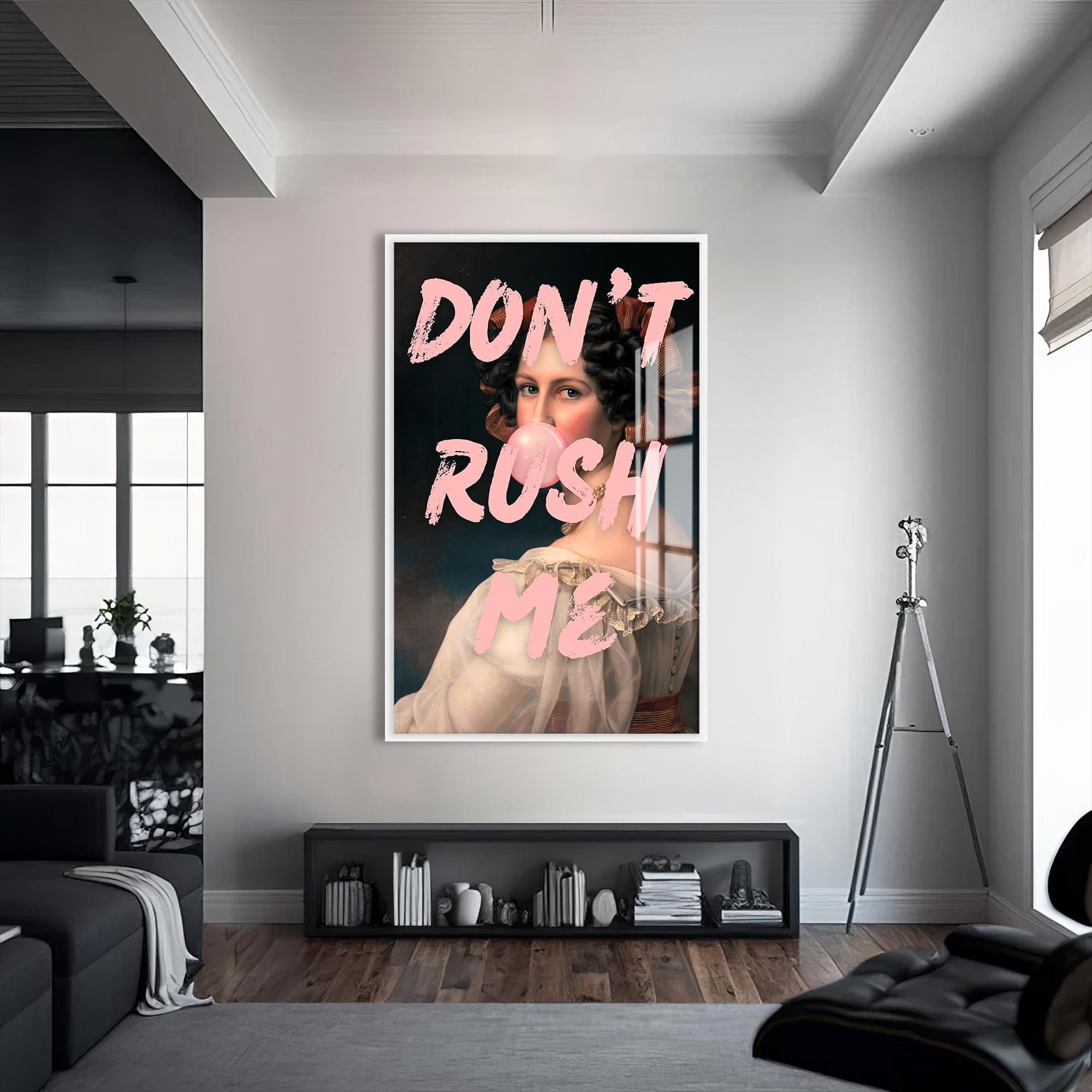 Artronauts Glass Print S | 72x46 cm | 28.3"x18.1" / White Don't Rush Me - Tempered Glass Wall Art