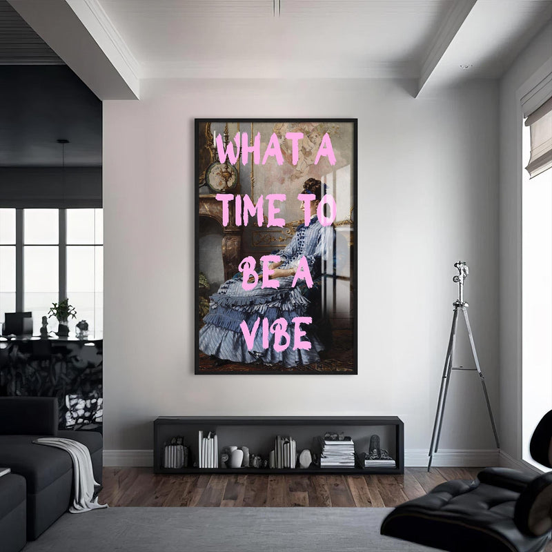 Artronauts Glass Print S | 72x46 cm | 28.3"x18.1" / Black What A Vibe - Tempered Glass Wall Art