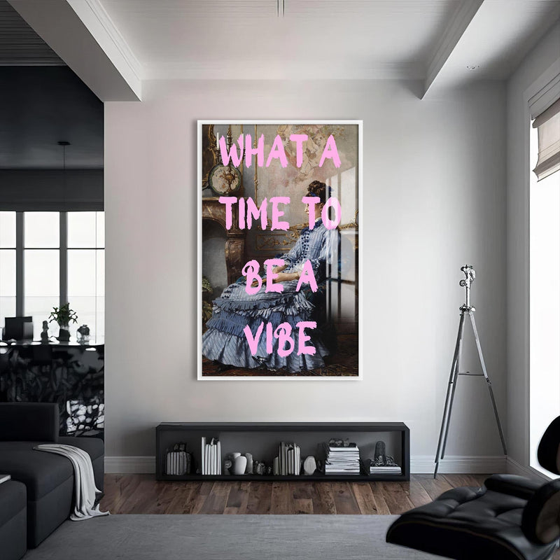 Artronauts Glass Print S | 72x46 cm | 28.3"x18.1" / White What A Vibe - Tempered Glass Wall Art