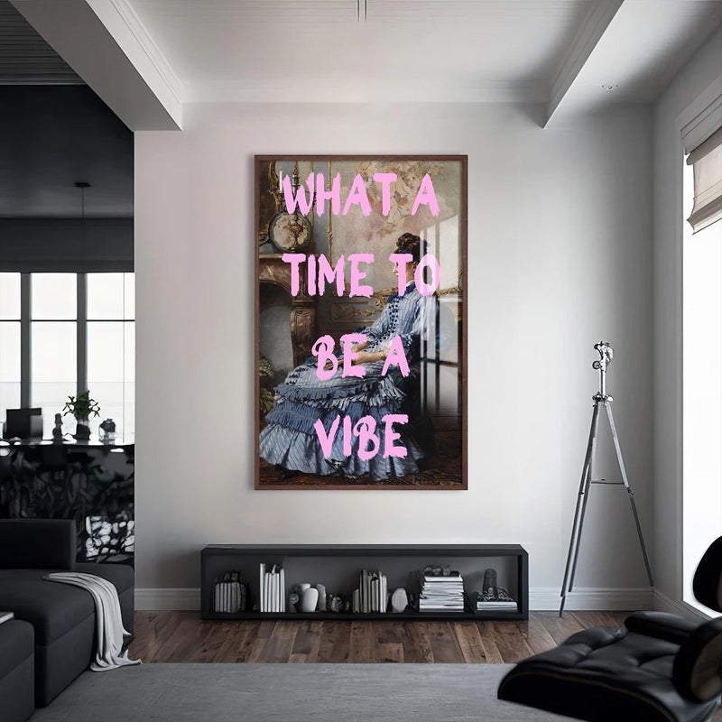 Artronauts Glass Print S | 72x46 cm | 28.3"x18.1" / Walnut What A Vibe - Tempered Glass Wall Art
