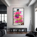 Artronauts Glass Print S | 72x46 cm | 28.3"x18.1" / Black I Only Talk To My Cat - Tempered Glass Wall Art