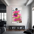 Artronauts Glass Print S | 72x46 cm | 28.3"x18.1" / White I Only Talk To My Cat - Tempered Glass Wall Art