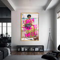 Artronauts Glass Print S | 72x46 cm | 28.3"x18.1" / Gold I Only Talk To My Cat - Tempered Glass Wall Art