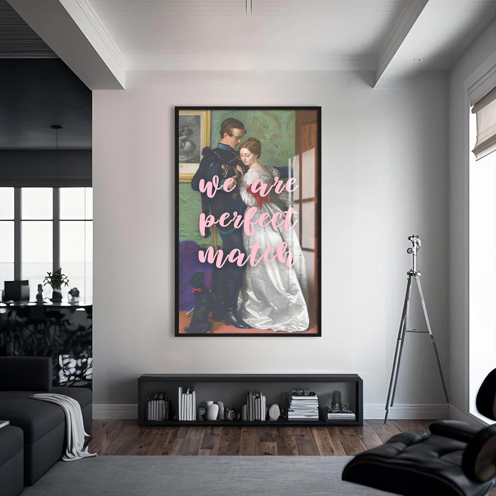 Artronauts Glass Print S | 72x46 cm | 28.3"x18.1" / Black We Are Perfect - Tempered Glass Wall Art