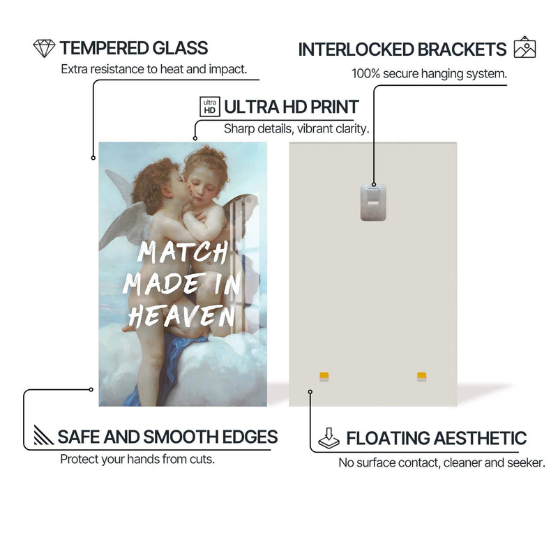 Artronauts Glass Print Match Made Heaven - Tempered Glass Wall Art