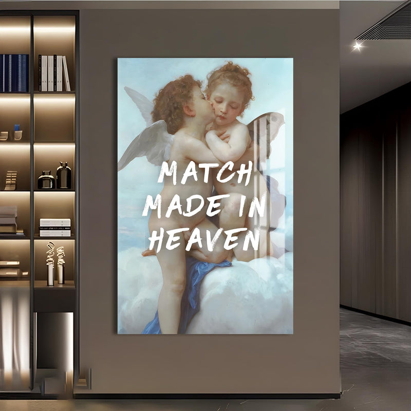 Artronauts Glass Print Match Made Heaven - Tempered Glass Wall Art