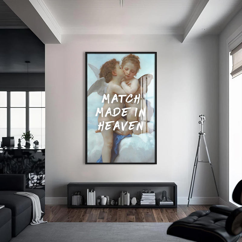 Artronauts Glass Print S | 72x46 cm | 28.3"x18.1" / Black Match Made Heaven - Tempered Glass Wall Art
