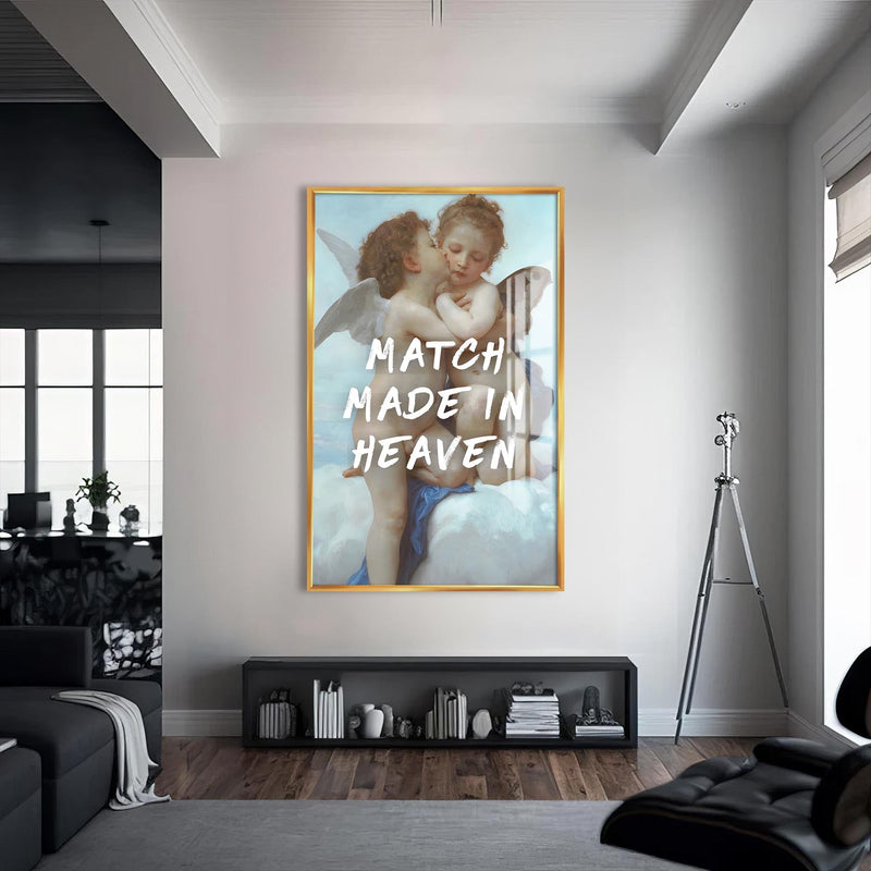 Artronauts Glass Print S | 72x46 cm | 28.3"x18.1" / Gold Match Made Heaven - Tempered Glass Wall Art