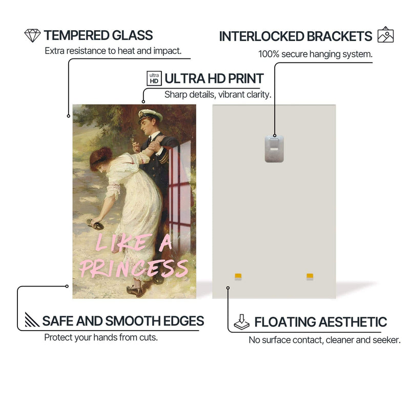 Artronauts Glass Print Like A Princess - Tempered Glass Wall Art