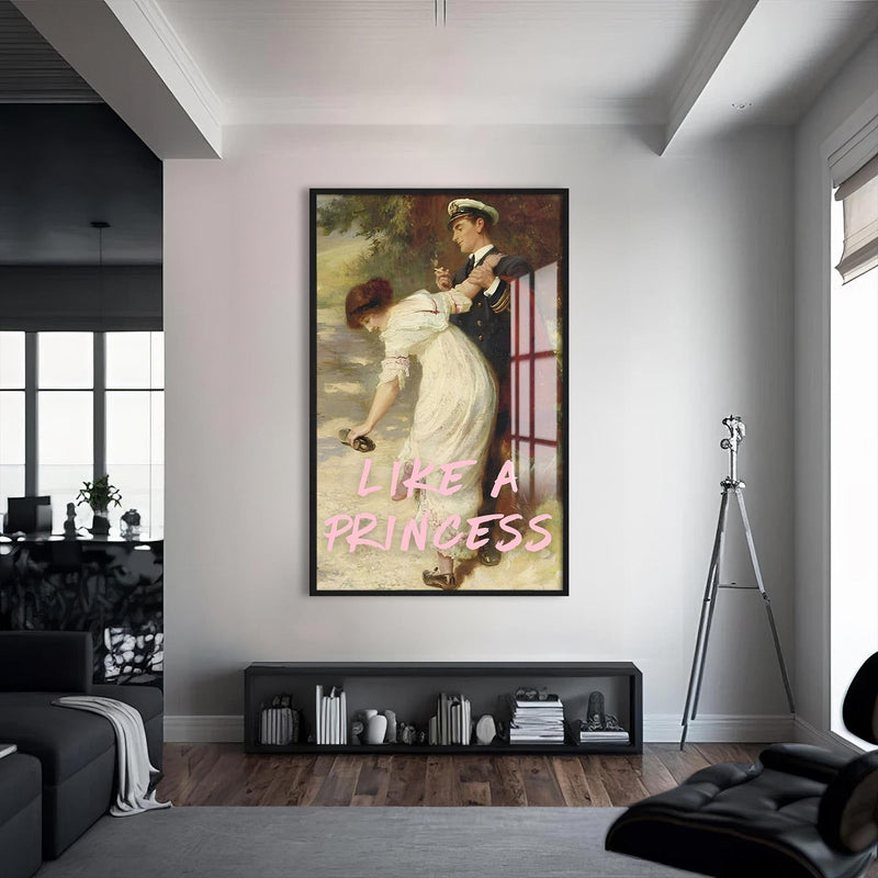 Artronauts Glass Print S | 72x46 cm | 28.3"x18.1" / Black Like A Princess - Tempered Glass Wall Art