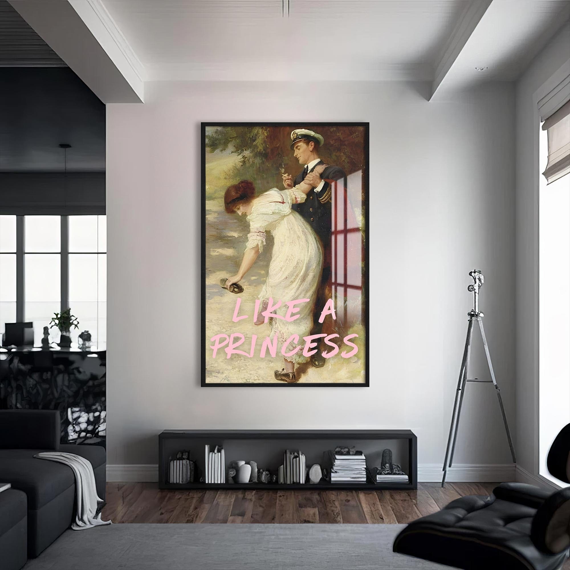 Artronauts Glass Print S | 72x46 cm | 28.3"x18.1" / Black Like A Princess - Tempered Glass Wall Art