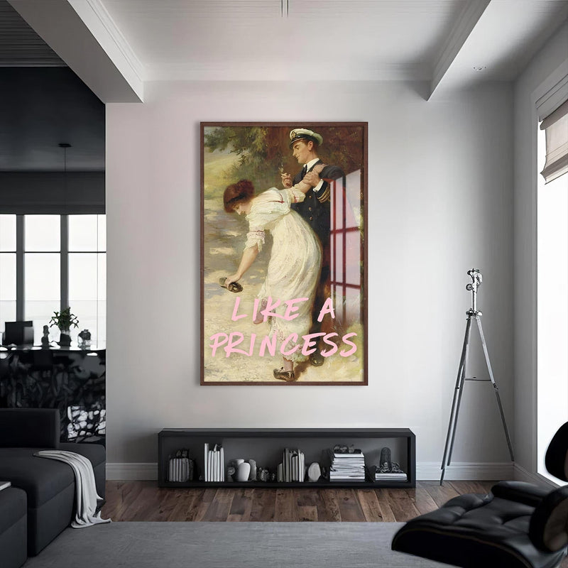Artronauts Glass Print S | 72x46 cm | 28.3"x18.1" / Walnut Like A Princess - Tempered Glass Wall Art