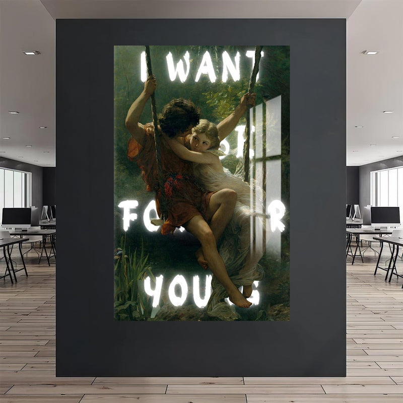 Artronauts Glass Print I Want Forever - Tempered Glass Wall Art