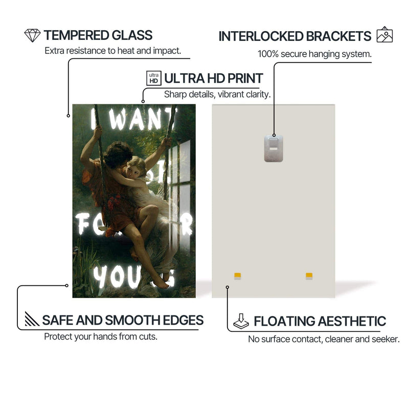 Artronauts Glass Print I Want Forever - Tempered Glass Wall Art