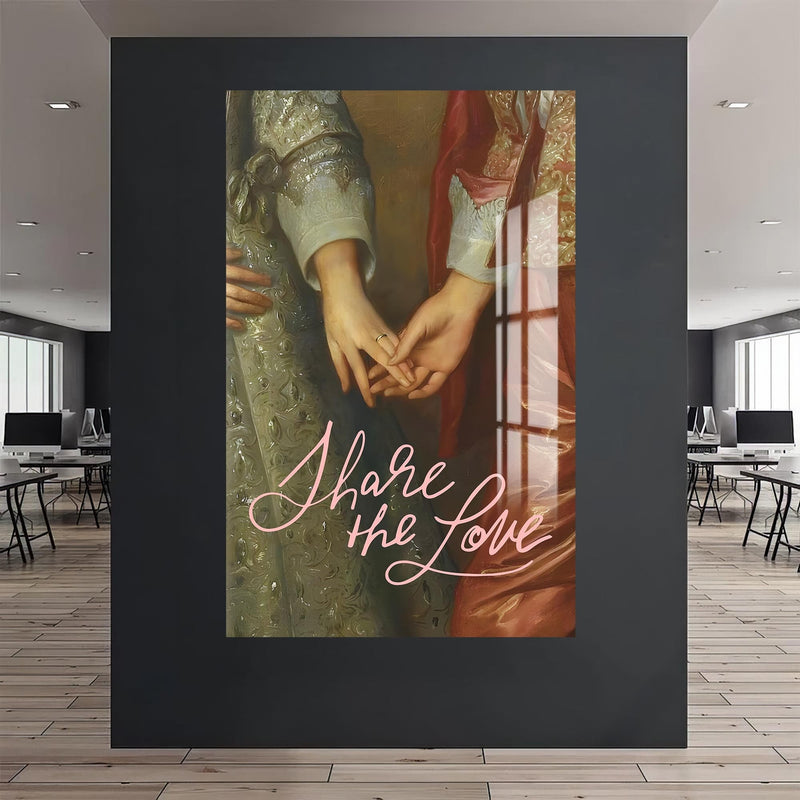 Artronauts Glass Print Share The Love - Tempered Glass Wall Art