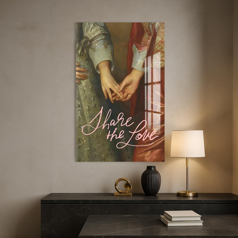 Artronauts Glass Print Share The Love - Tempered Glass Wall Art