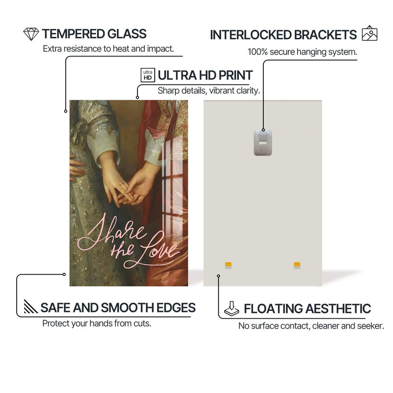 Artronauts Glass Print Share The Love - Tempered Glass Wall Art