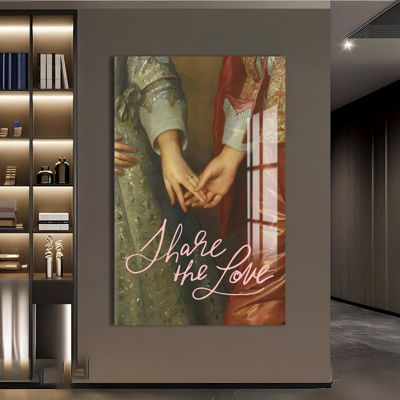 Artronauts Glass Print Share The Love - Tempered Glass Wall Art