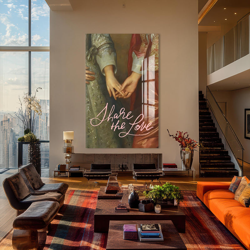 Artronauts Glass Print Share The Love - Tempered Glass Wall Art