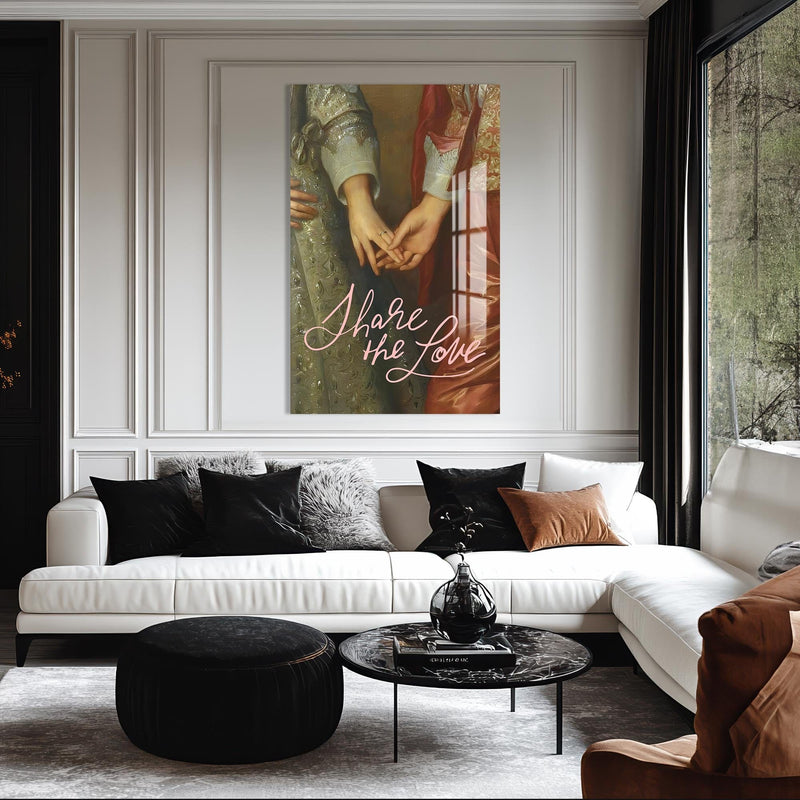 Artronauts Glass Print Share The Love - Tempered Glass Wall Art