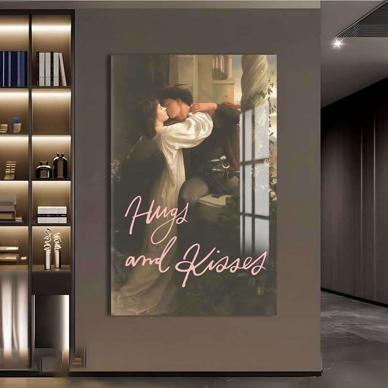 Artronauts Glass Print Hugs And Kisses - Tempered Glass Wall Art