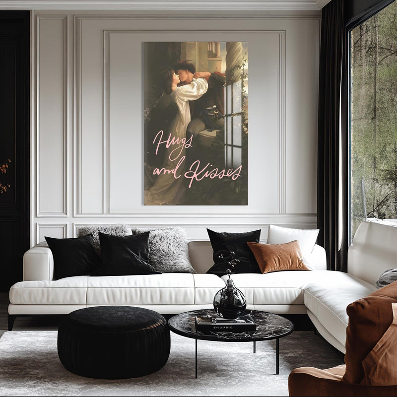 Artronauts Glass Print Hugs And Kisses - Tempered Glass Wall Art