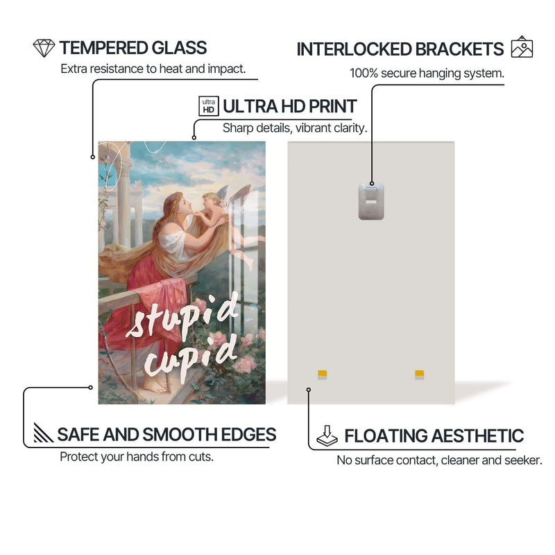 Artronauts Glass Print Stupid Cupid - Tempered Glass Wall Art