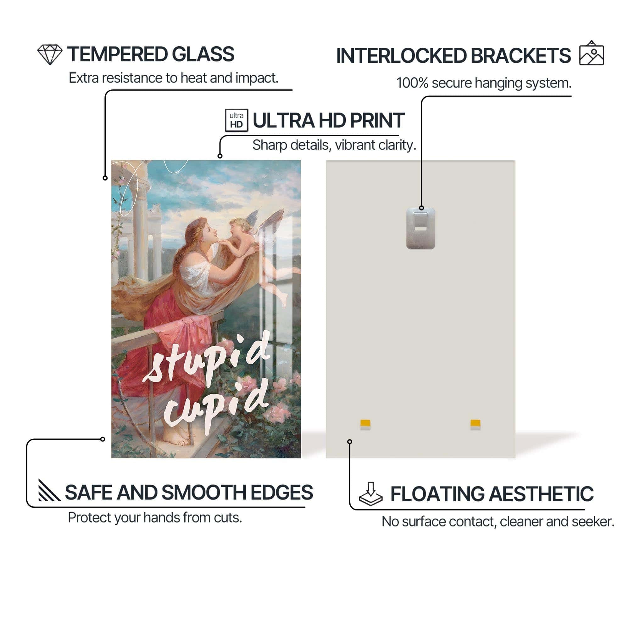 Artronauts Glass Print Stupid Cupid - Tempered Glass Wall Art