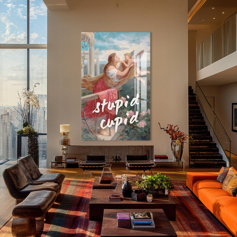 Artronauts Glass Print Stupid Cupid - Tempered Glass Wall Art