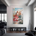 Artronauts Glass Print S | 72x46 cm | 28.3"x18.1" / White Stupid Cupid - Tempered Glass Wall Art