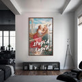 Artronauts Glass Print S | 72x46 cm | 28.3"x18.1" / Walnut Stupid Cupid - Tempered Glass Wall Art