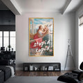 Artronauts Glass Print S | 72x46 cm | 28.3"x18.1" / Gold Stupid Cupid - Tempered Glass Wall Art
