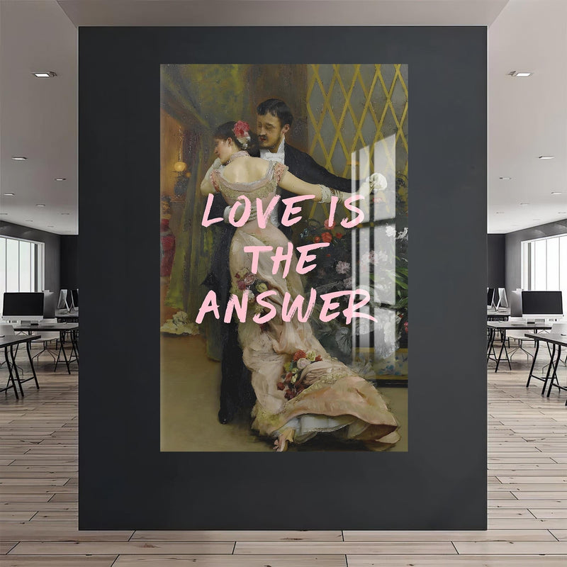 Artronauts Glass Print Love Is The Answer - Tempered Glass Wall Art