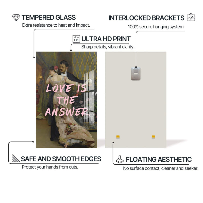 Artronauts Glass Print Love Is The Answer - Tempered Glass Wall Art