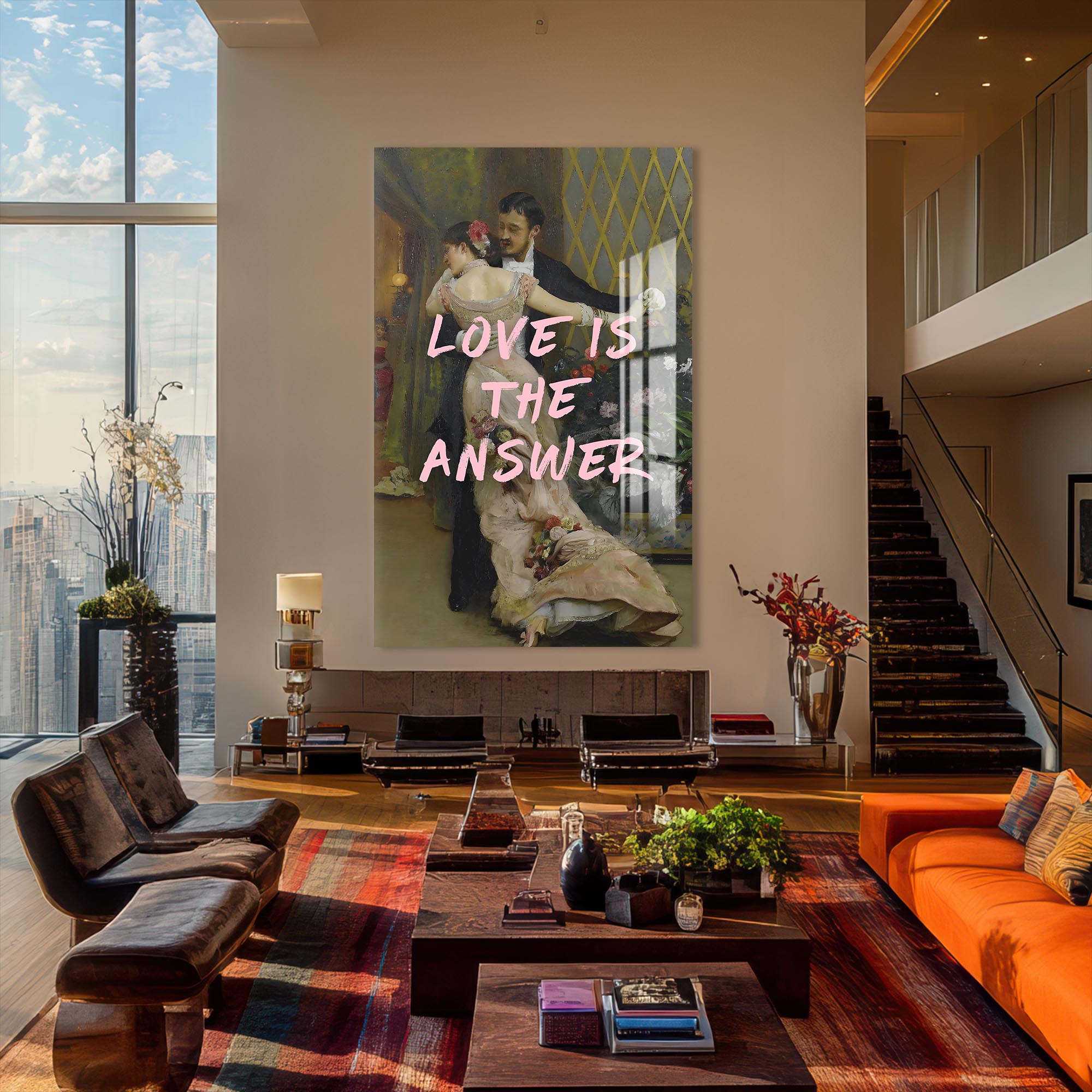 Artronauts Glass Print Love Is The Answer - Tempered Glass Wall Art