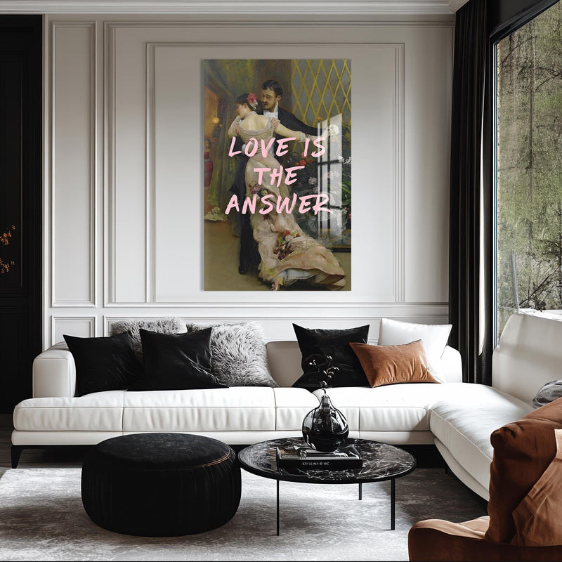 Artronauts Glass Print Love Is The Answer - Tempered Glass Wall Art