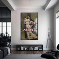 Artronauts Glass Print S | 72x46 cm | 28.3"x18.1" / Black Love Is The Answer - Tempered Glass Wall Art