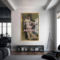 Artronauts Glass Print S | 72x46 cm | 28.3"x18.1" / Gold Love Is The Answer - Tempered Glass Wall Art