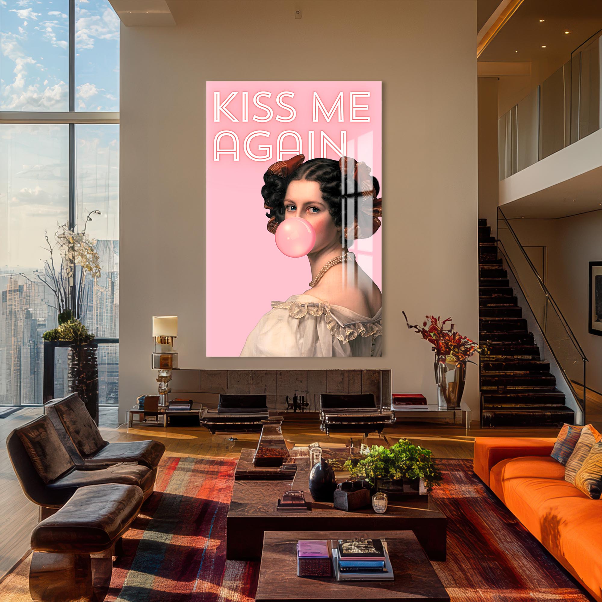 Artronauts Glass Print Kiss Me Again - Tempered Glass Wall Art