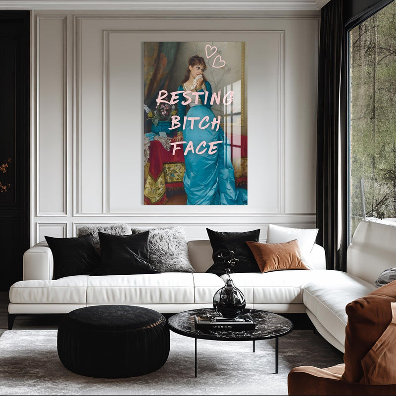 Artronauts Glass Print Resting Bitch Face - Tempered Glass Wall Art